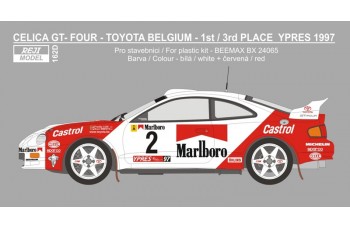 Decal – Toyota Celica GT Four - 1997 Rally Ypres #2 Loix / #4 Aghini - 1/24